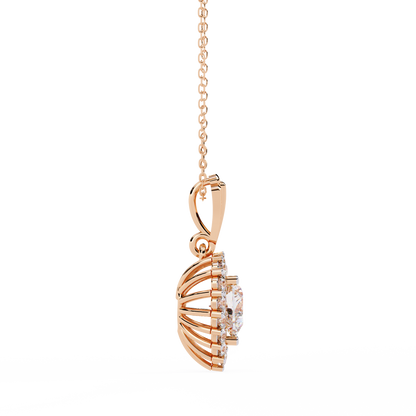 Luxury lab grown heart diamond pendant necklace for women