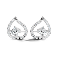Marquise & Round Shape Natural & Lab Grown Diamond Stunning Earrings For Girl - HIGHCARAT DIAMONDS