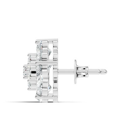 Heart & Round Cut Flower Shape Lab Grown Diamond Earring - HIGHCARAT DIAMONDS