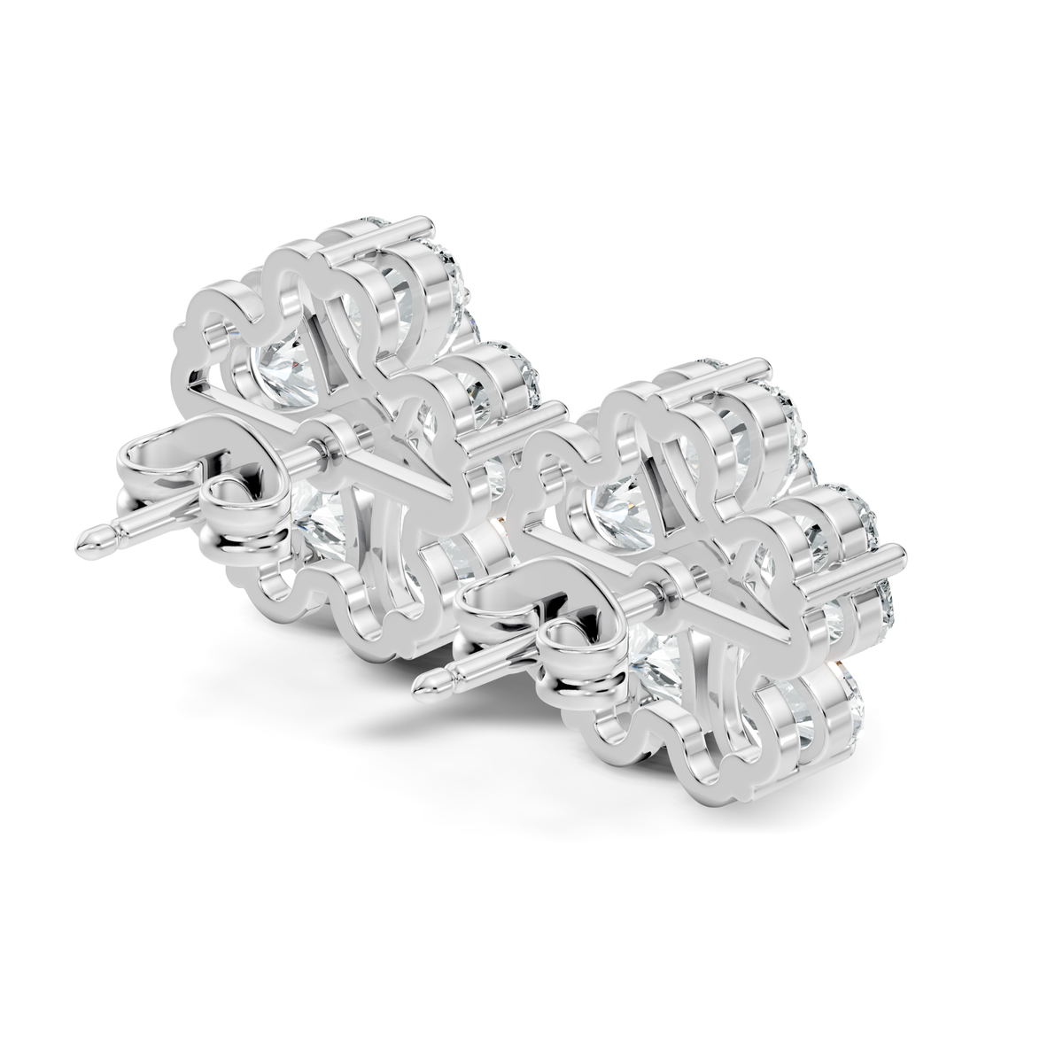 Heart & Round Cut Flower Shape Lab Grown Diamond Earring - HIGHCARAT DIAMONDS