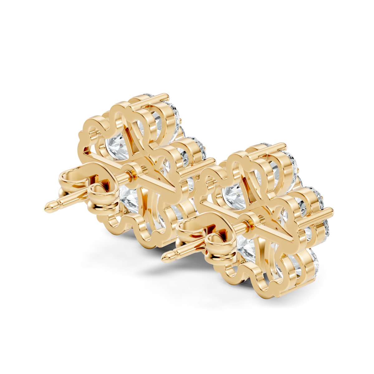 Heart & Round Cut Flower Shape Lab Grown Diamond Earring - HIGHCARAT DIAMONDS