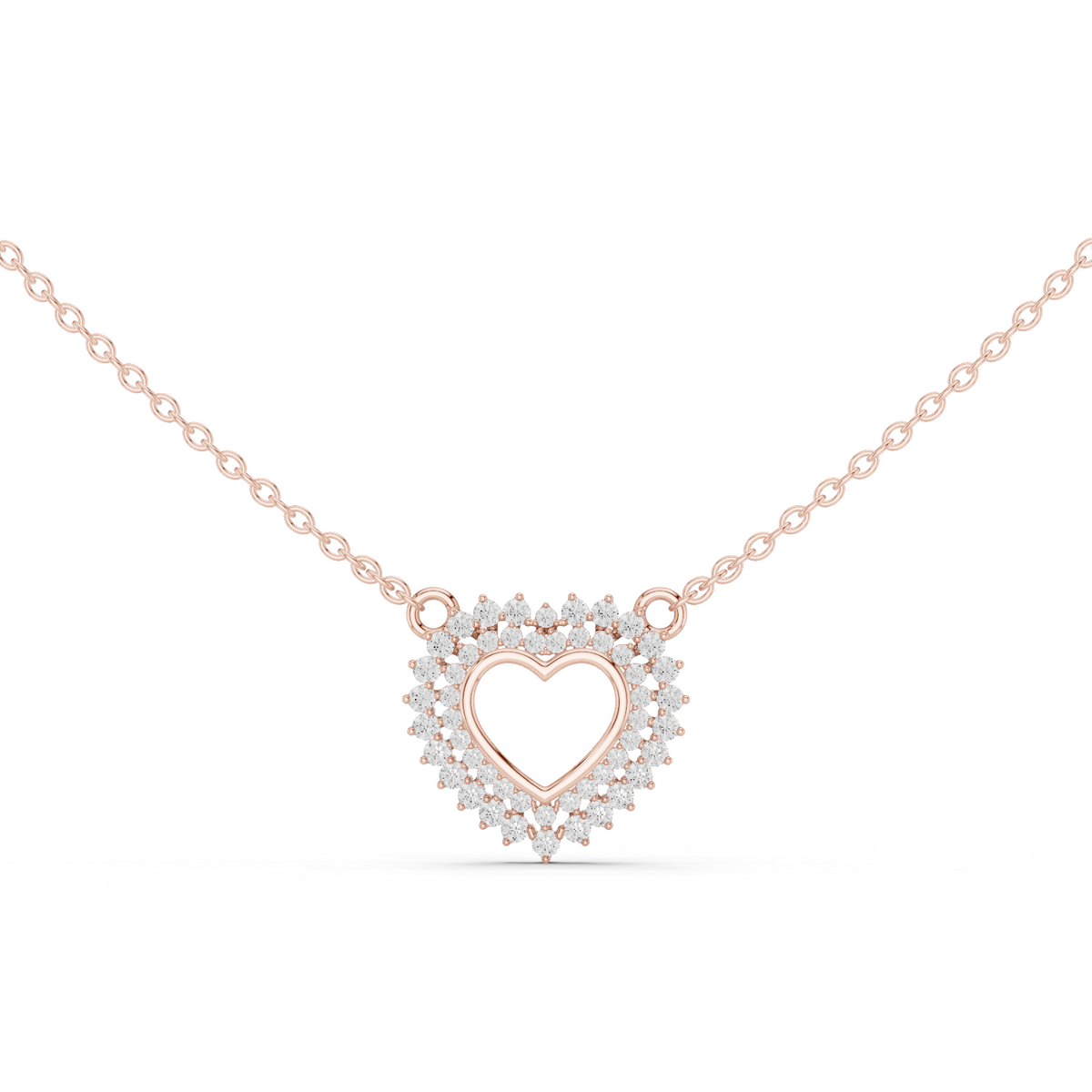 18k Solid Gold Round Cut Lab Grown Diamond Unique Daily Wear Women Necklace - HIGHCARAT DIAMONDS