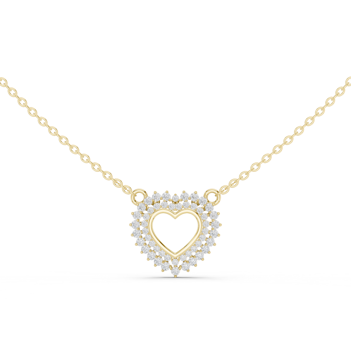 18k Solid Gold Round Cut Lab Grown Diamond Unique Daily Wear Women Necklace - HIGHCARAT DIAMONDS