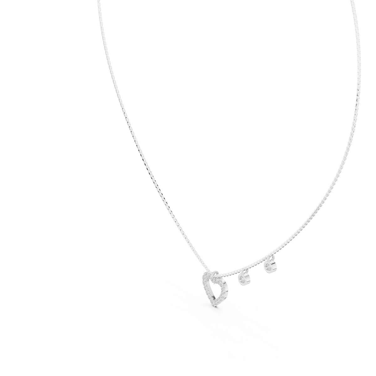Heart Shape Round Cut Natural & Lab Grown Diamond 14k Rose Gold  Very Sparkle  Classic Necklace For Her - HIGHCARAT DIAMONDS
