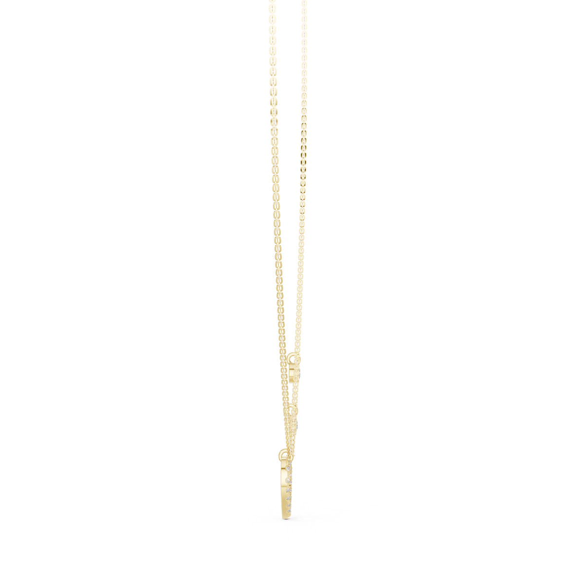 Heart Shape Round Cut Natural & Lab Grown Diamond 14k Rose Gold  Very Sparkle  Classic Necklace For Her - HIGHCARAT DIAMONDS
