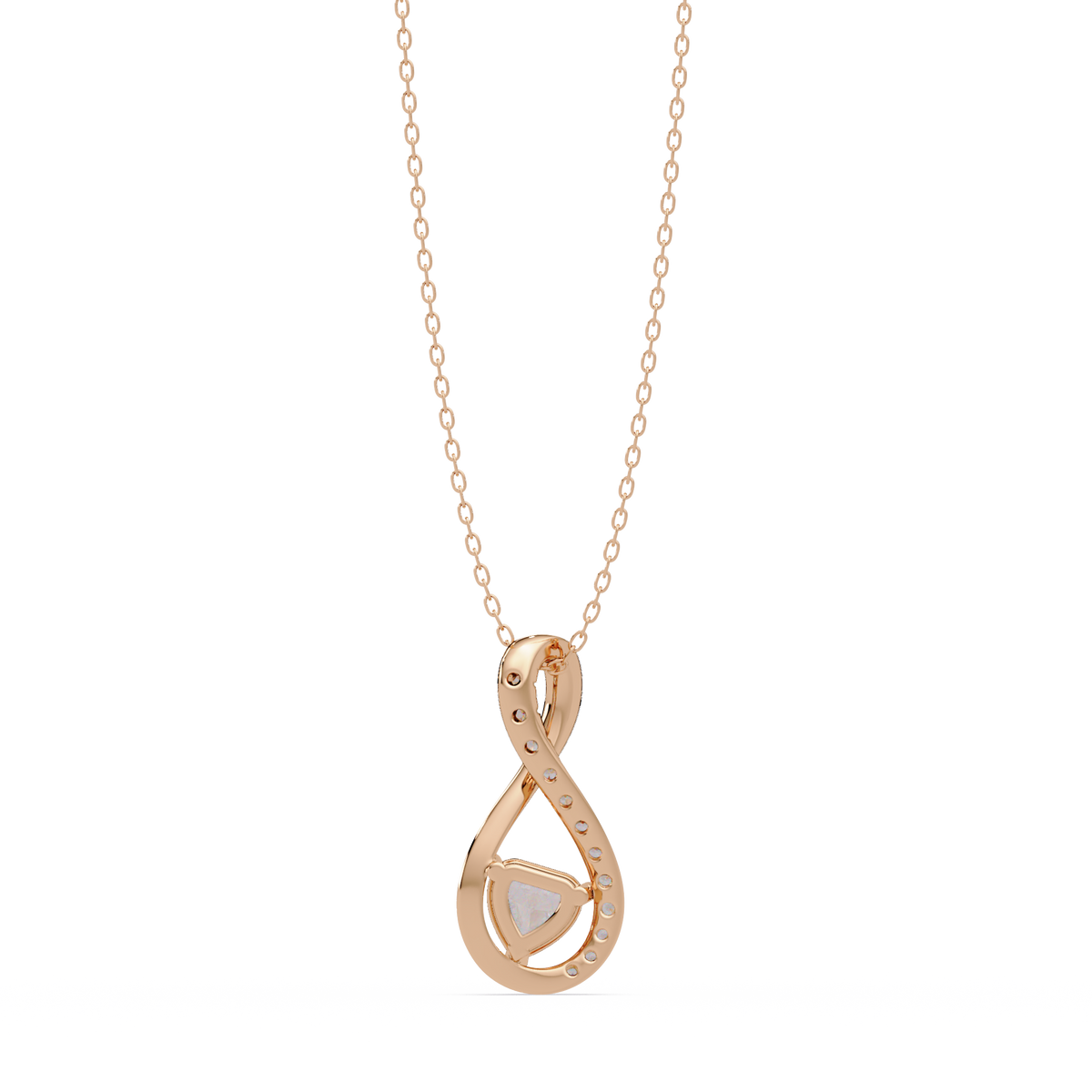 Heart Shape Lab Grown Diamond Twist Drop Pendant - HIGHCARAT DIAMONDS