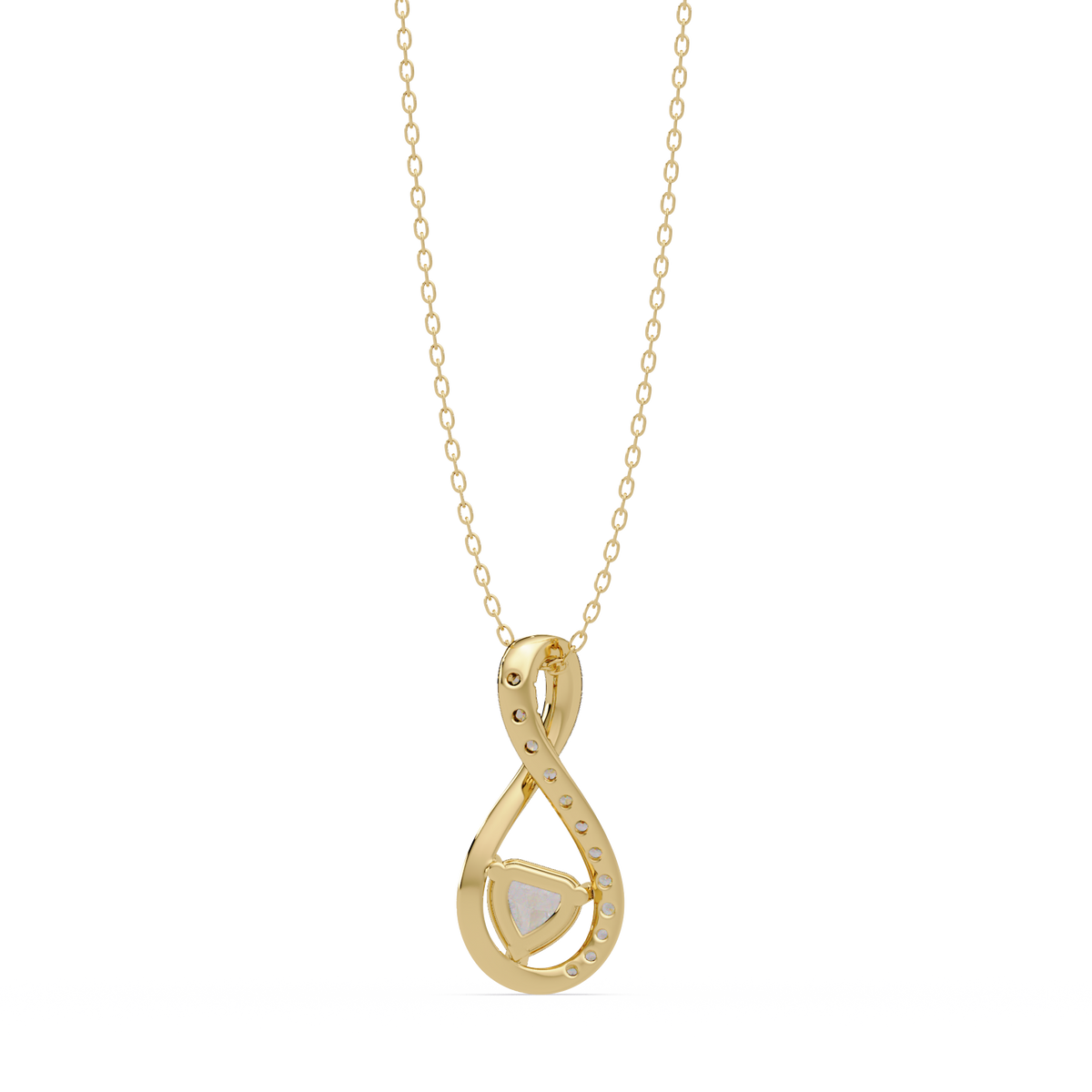 Heart Shape Lab Grown Diamond Twist Drop Pendant - HIGHCARAT DIAMONDS