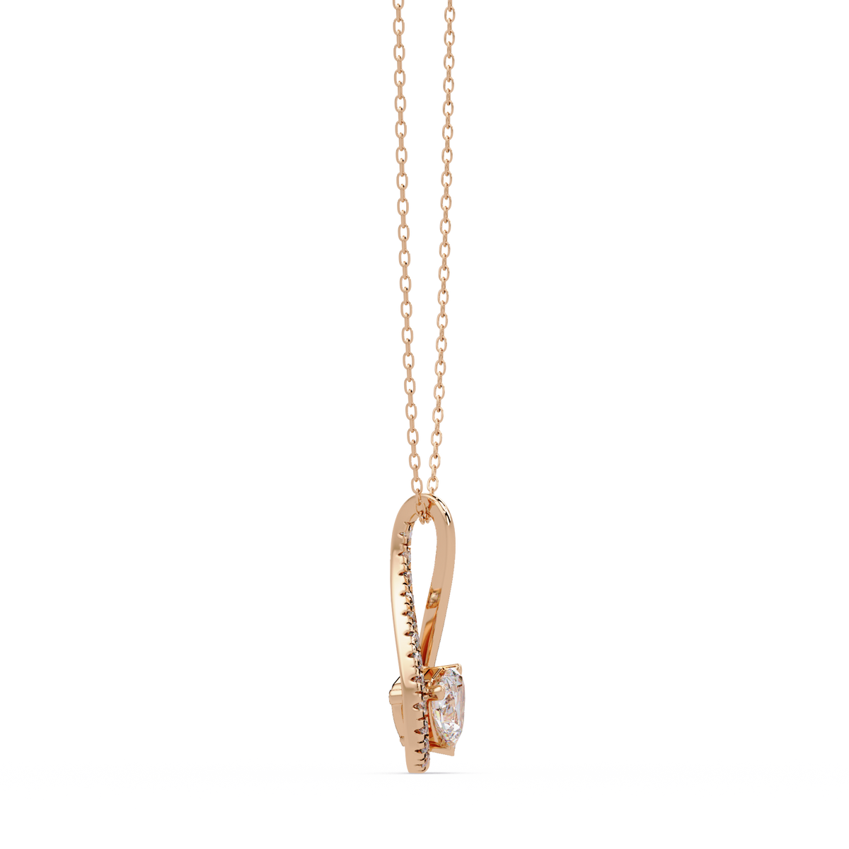 Heart Shape Lab Grown Diamond Twist Drop Pendant - HIGHCARAT DIAMONDS