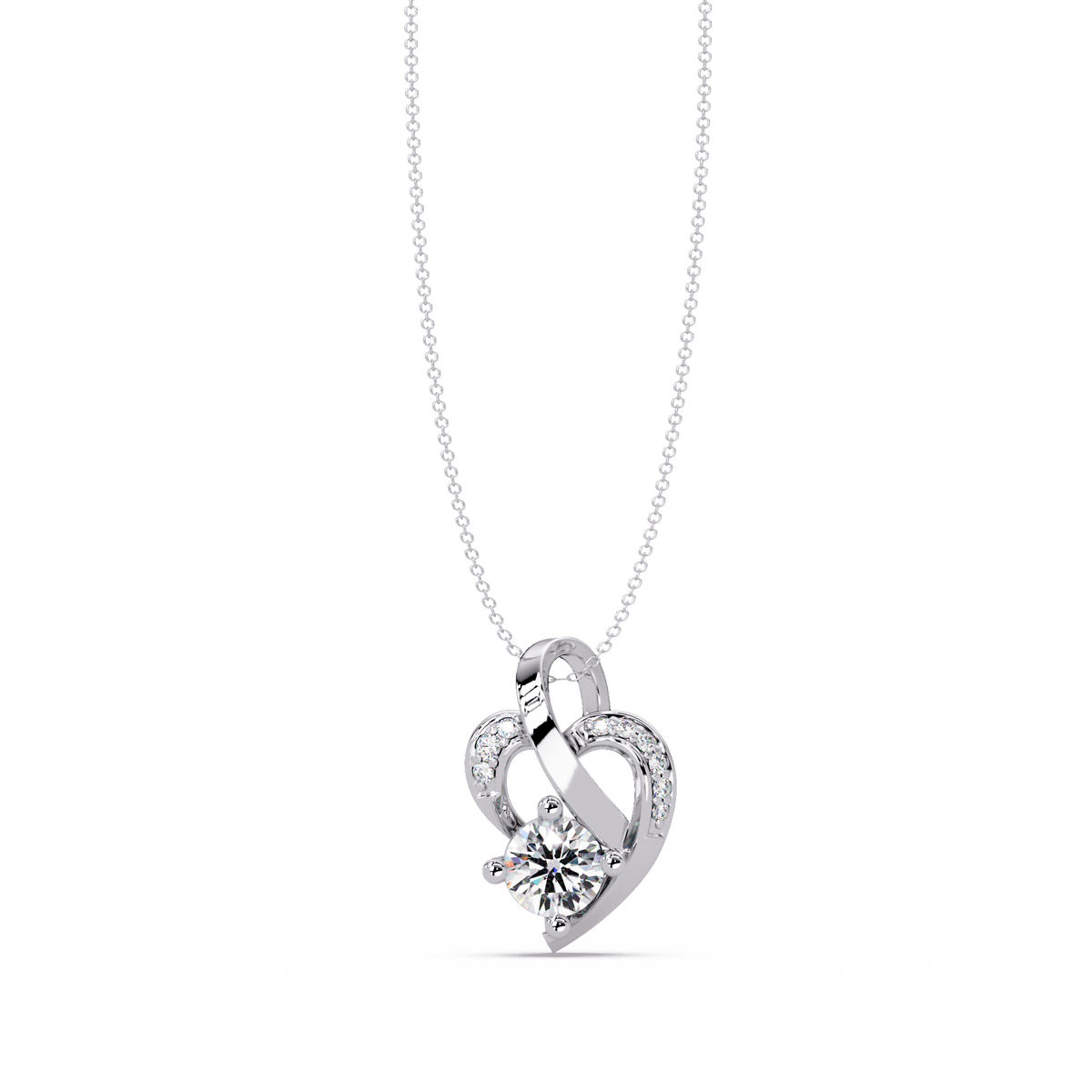 Heart Shape Lab Grown Diamond Twist Pendant - HIGHCARAT DIAMONDS