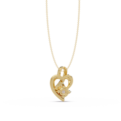Heart Shape Lab Grown Diamond Twist Pendant - HIGHCARAT DIAMONDS