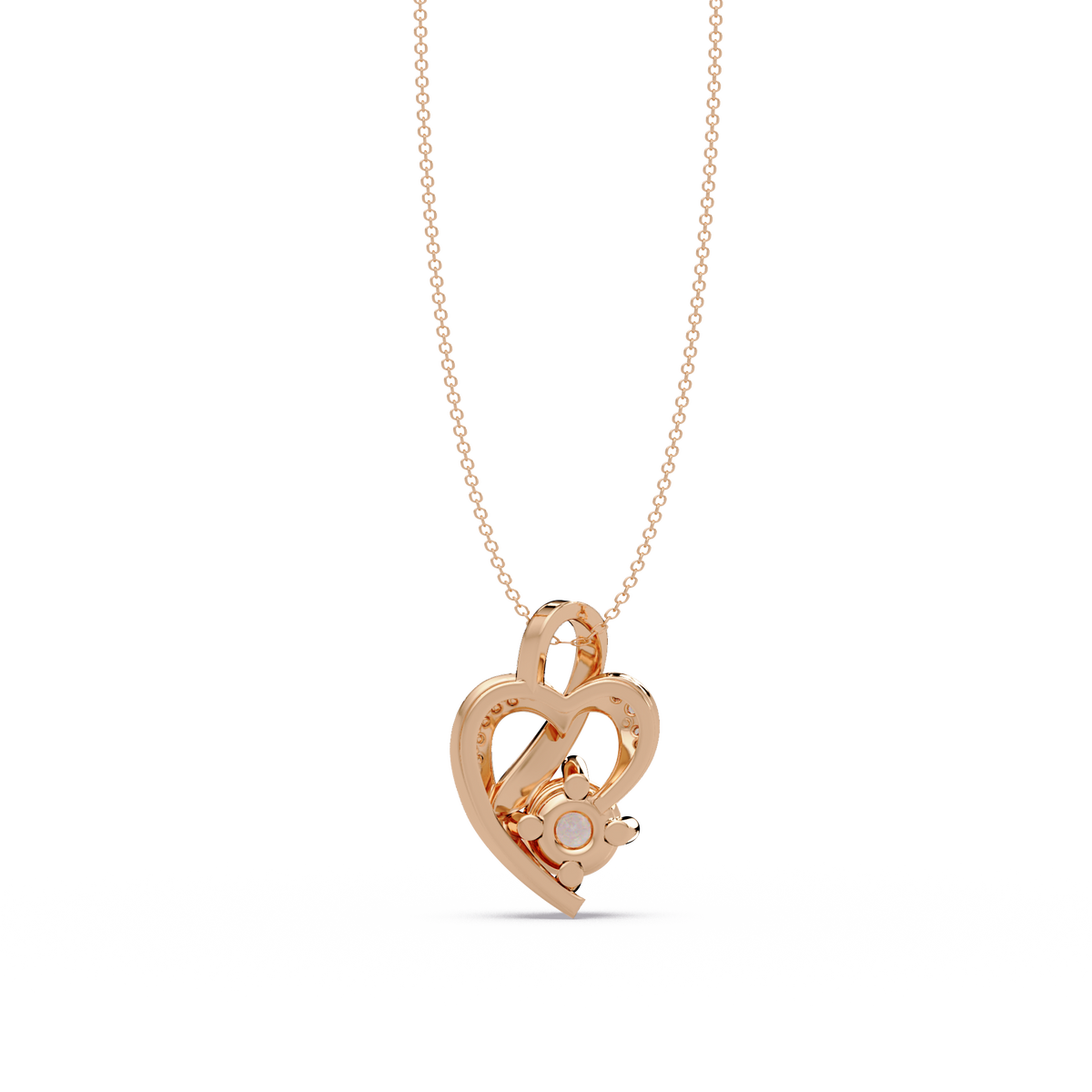 Heart Shape Lab Grown Diamond Twist Pendant - HIGHCARAT DIAMONDS
