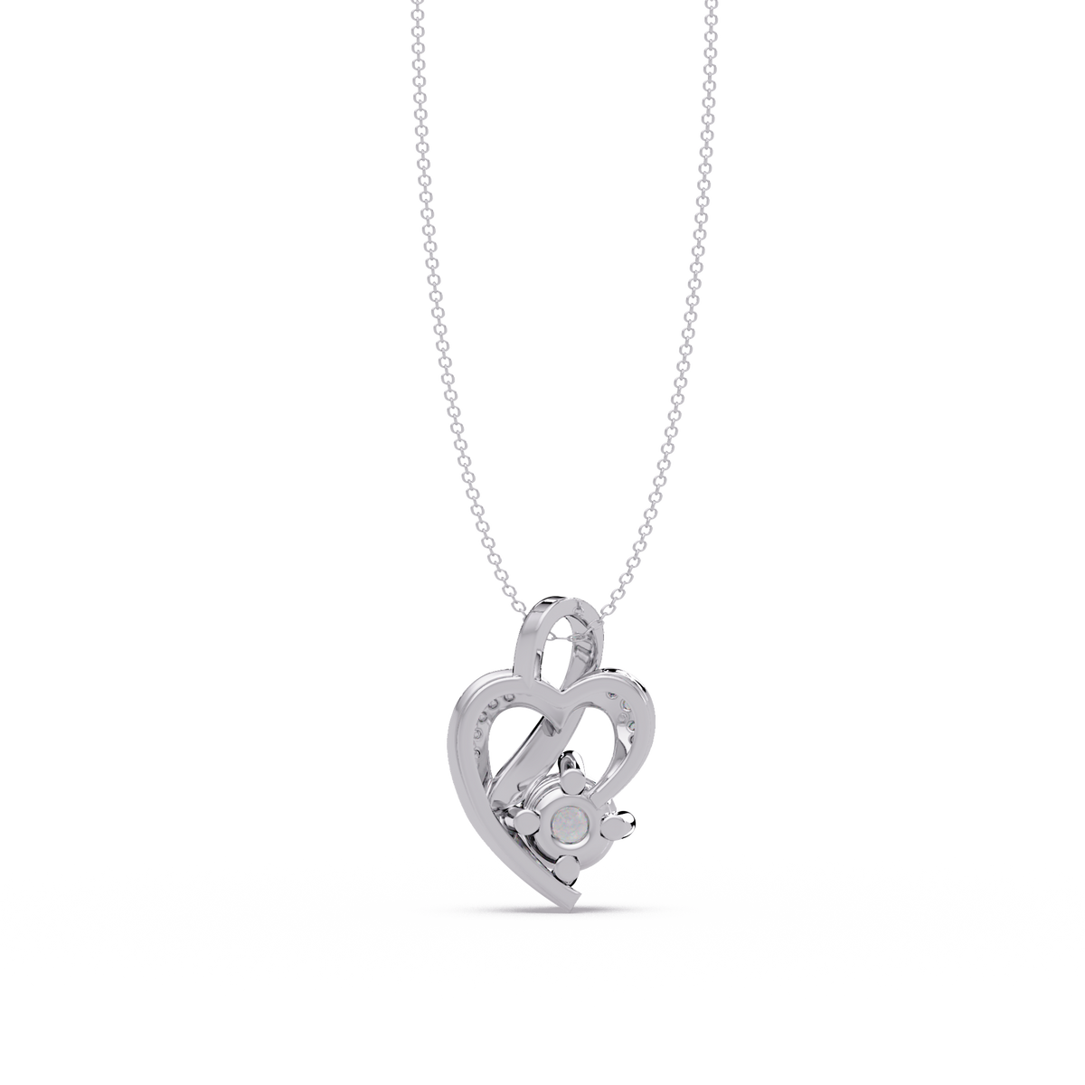 Heart Shape Lab Grown Diamond Twist Pendant - HIGHCARAT DIAMONDS
