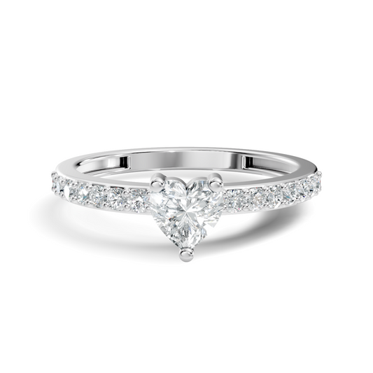 Vintage Heart and Round Cut Top Grade Diamond Minimalist Dainty Stacking Wedding Ring For Women's - HIGHCARAT DIAMONDS