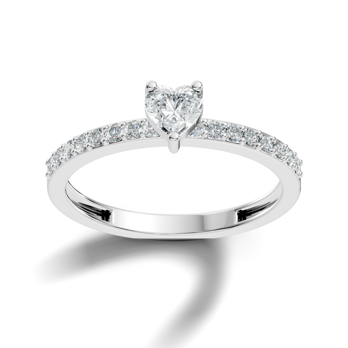Vintage Heart and Round Cut Top Grade Diamond Minimalist Dainty Stacking Wedding Ring For Women's - HIGHCARAT DIAMONDS