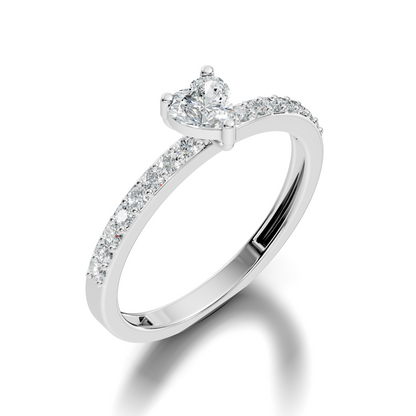 Vintage Heart and Round Cut Top Grade Diamond Minimalist Dainty Stacking Wedding Ring For Women's - HIGHCARAT DIAMONDS