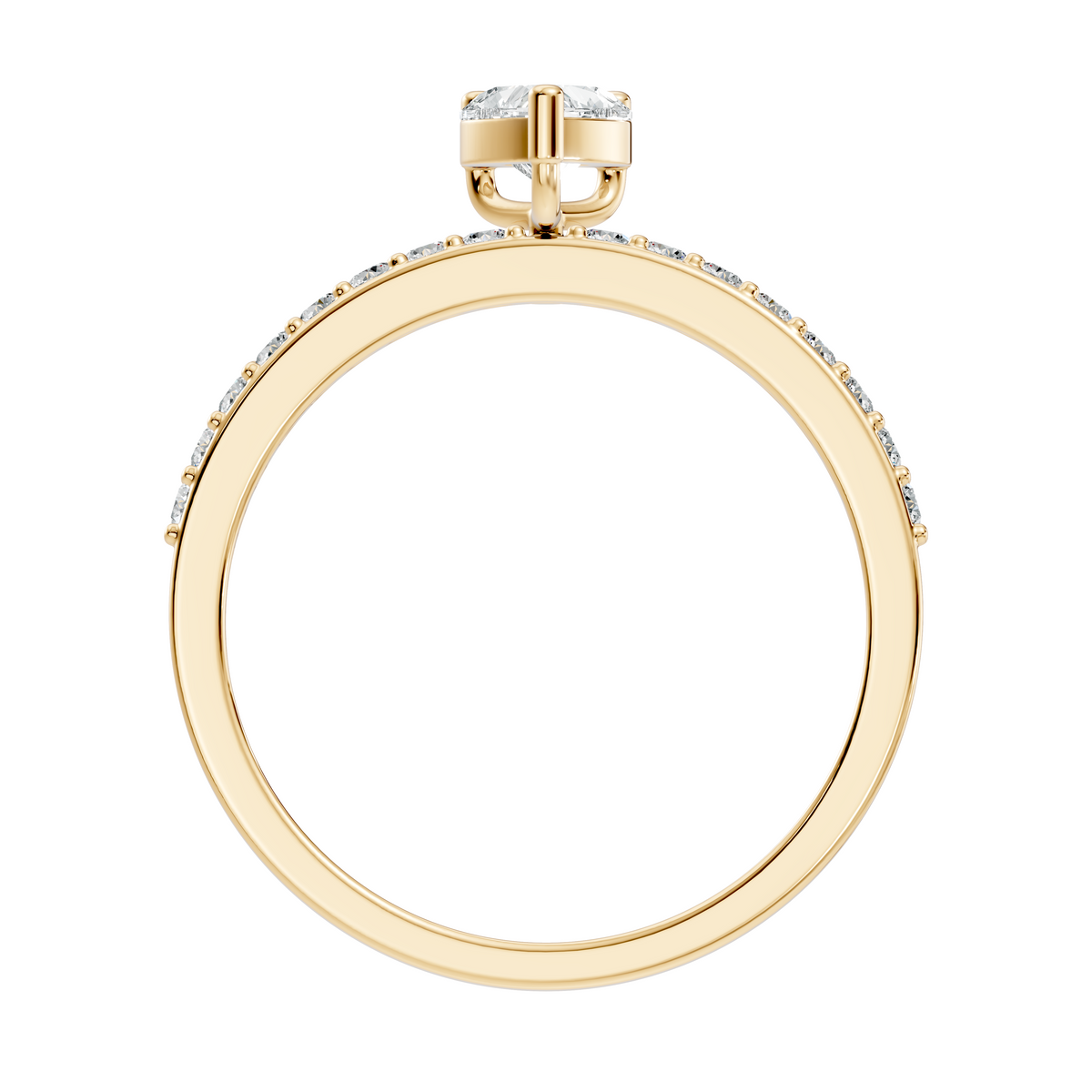Vintage Heart and Round Cut Top Grade Diamond Minimalist Dainty Stacking Wedding Ring For Women's - HIGHCARAT DIAMONDS