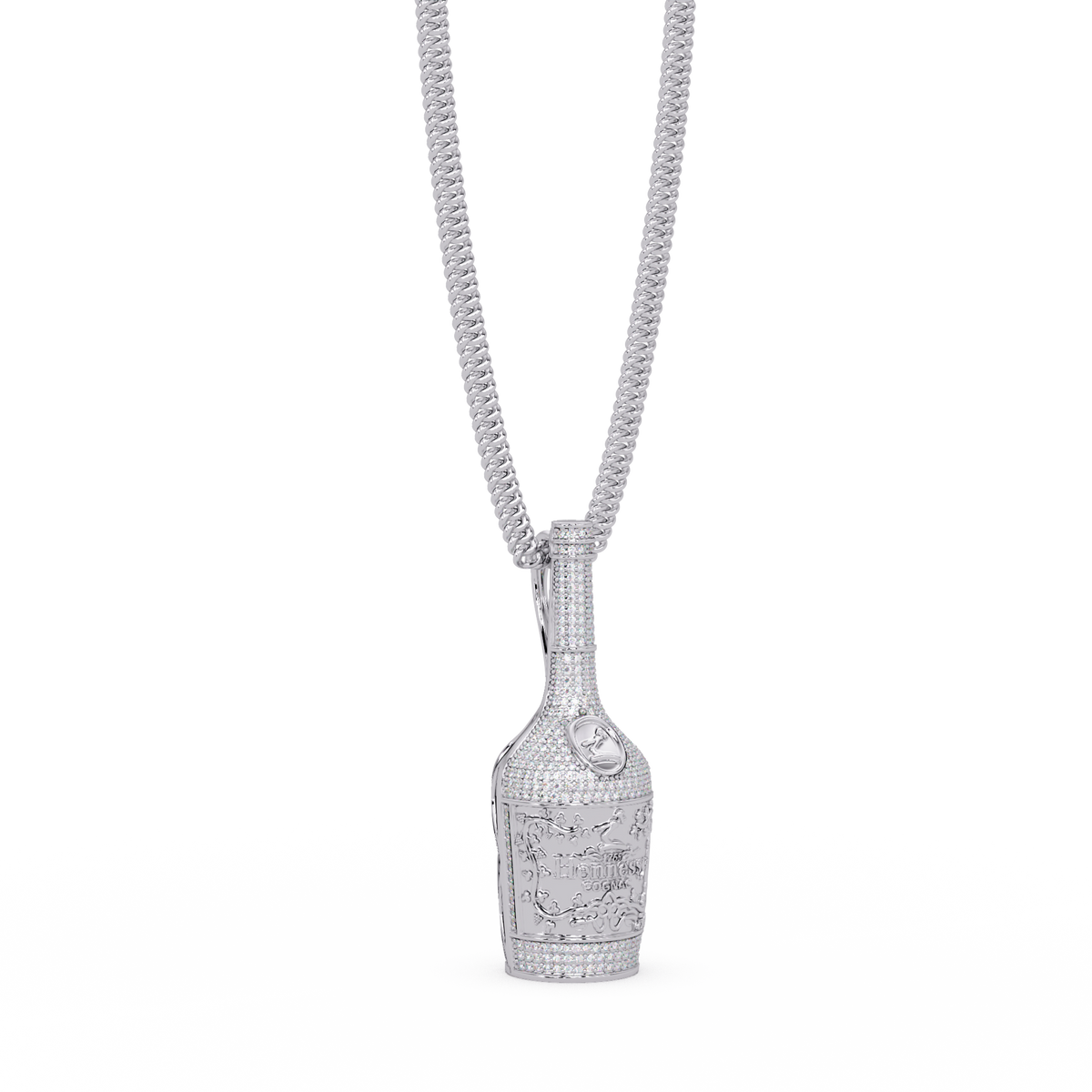 Hennessy Bottle Lab Grown Diamond Pendant Chain - HIGHCARAT DIAMONDS