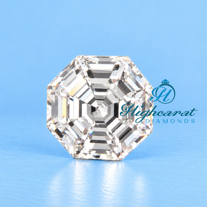 Antique style hexagon step cut lab grown diamond