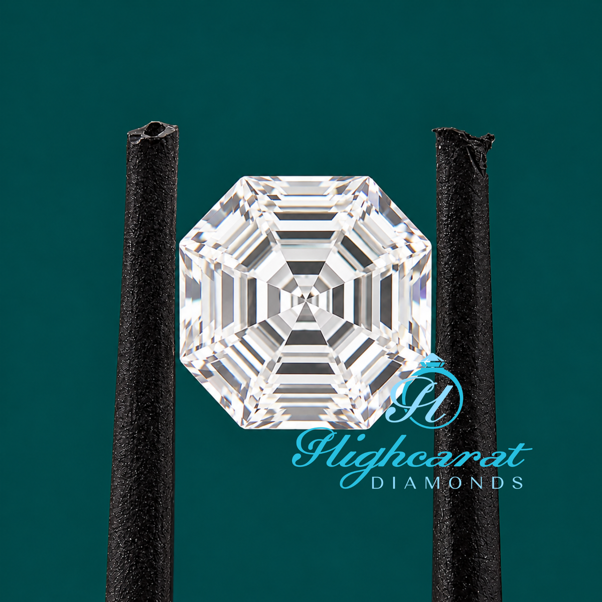 Vintage hexagon step cut lab grown diamond