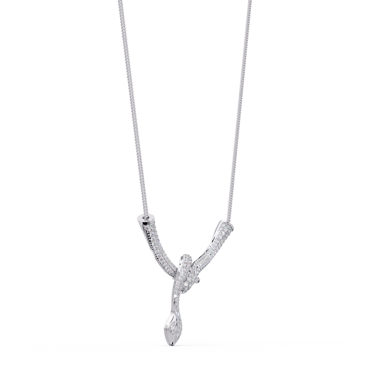Hip Hop Lab Grown Diamond Snake Pendant Yellow Gold - HIGHCARAT DIAMONDS