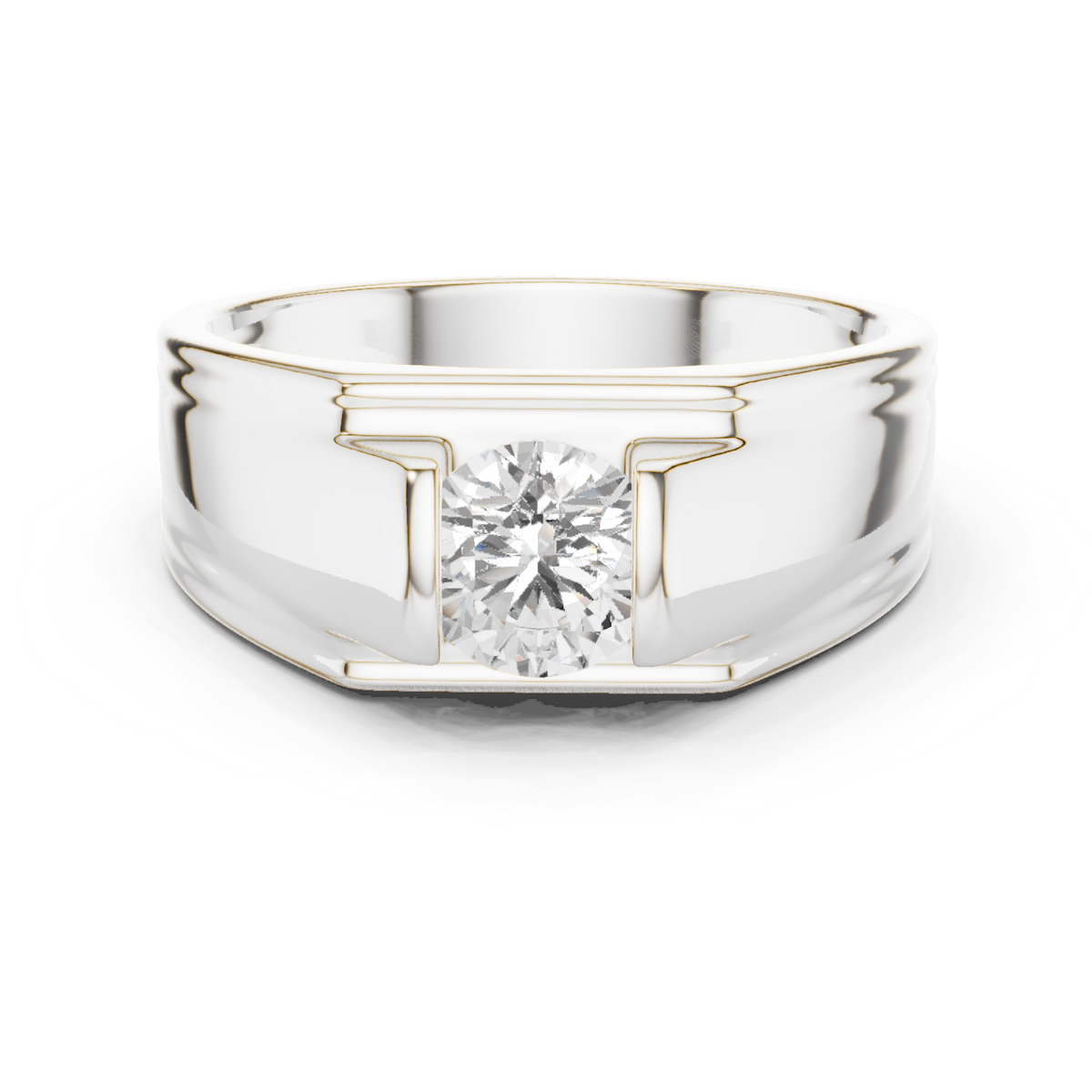 1.00 Ct Round Shapes Lab Grown Diamond Ring Classic Vintage Men's Diamond Ring Daily Wear - HIGHCARAT DIAMONDS