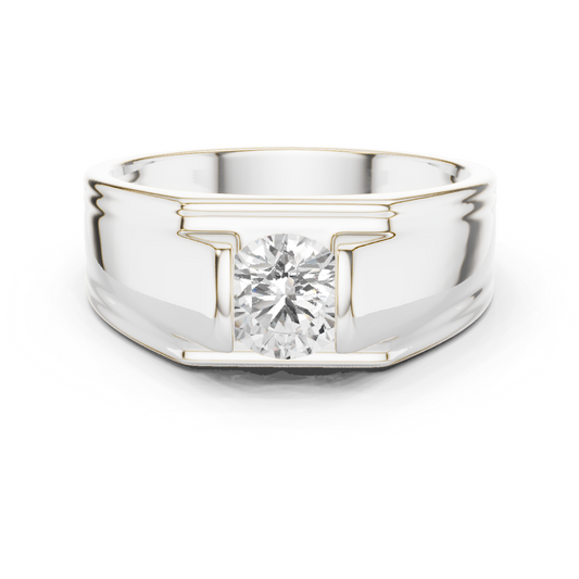 1.00 Ct Round Shapes Lab Grown Diamond Ring Classic Vintage Men's Diamond Ring Daily Wear - HIGHCARAT DIAMONDS