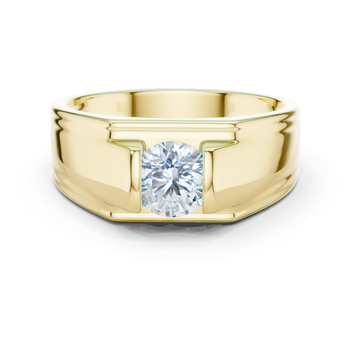 1.00 Ct Round Shapes Lab Grown Diamond Ring Classic Vintage Men's Diamond Ring Daily Wear - HIGHCARAT DIAMONDS