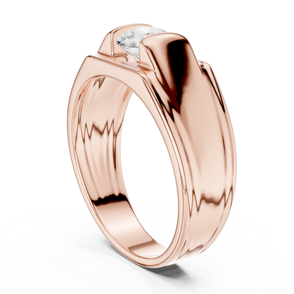 1.00 Ct Round Shapes Lab Grown Diamond Ring Classic Vintage Men's Diamond Ring Daily Wear - HIGHCARAT DIAMONDS