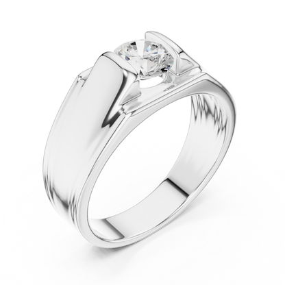 1.00 Ct Round Shapes Lab Grown Diamond Ring Classic Vintage Men's Diamond Ring Daily Wear - HIGHCARAT DIAMONDS