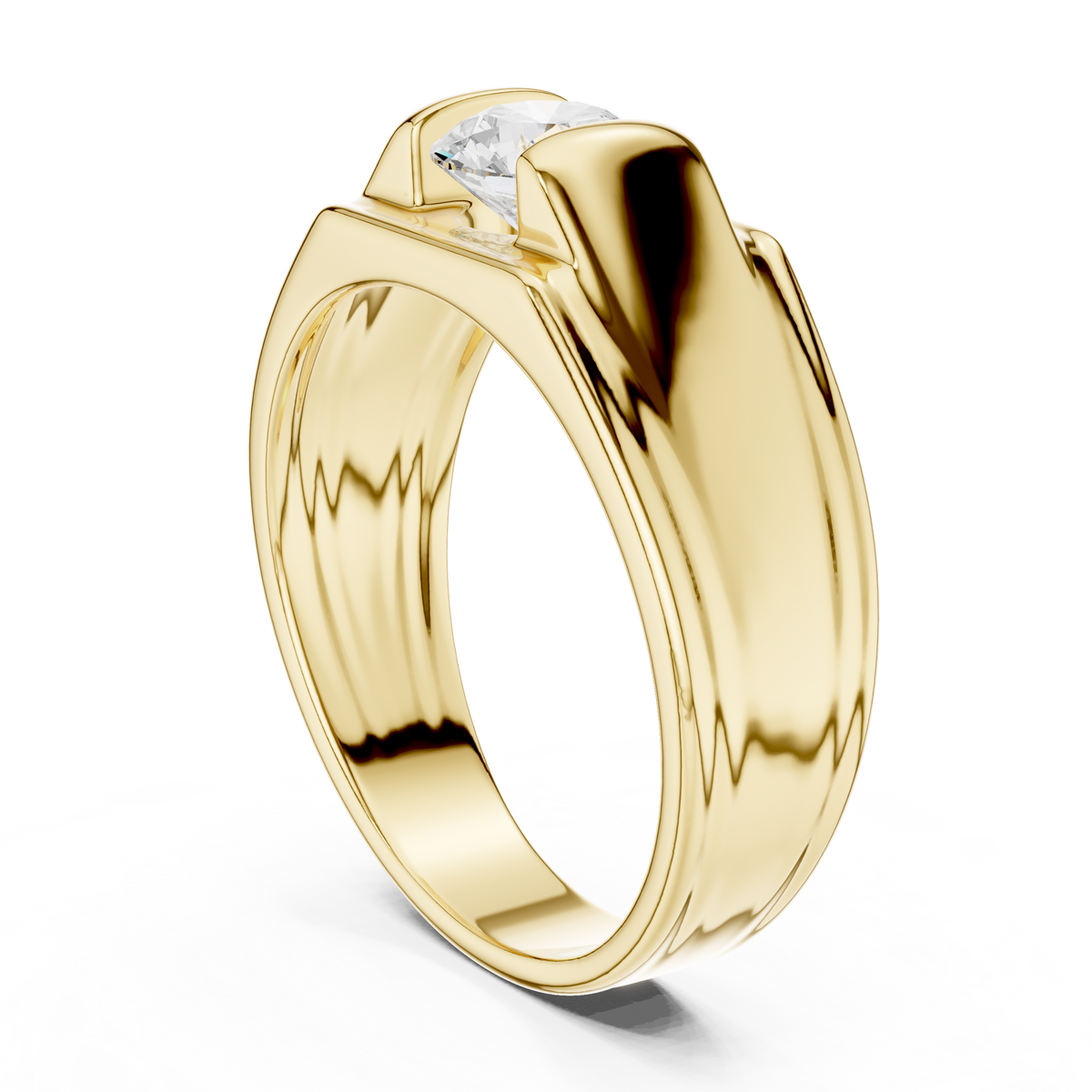 1.00 Ct Round Shapes Lab Grown Diamond Ring Classic Vintage Men's Diamond Ring Daily Wear - HIGHCARAT DIAMONDS