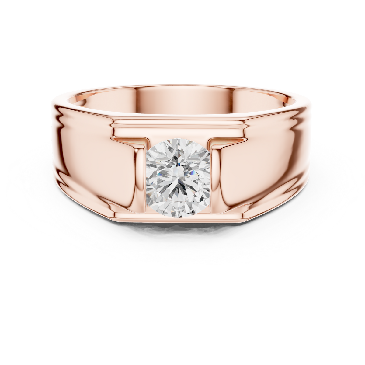 1.00 Ct Round Shapes Lab Grown Diamond Ring Classic Vintage Men's Diamond Ring Daily Wear - HIGHCARAT DIAMONDS