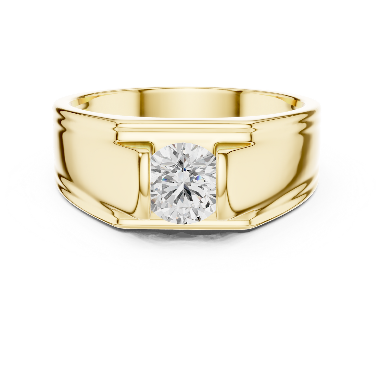 1.00 Ct Round Shapes Lab Grown Diamond Ring Classic Vintage Men's Diamond Ring Daily Wear - HIGHCARAT DIAMONDS