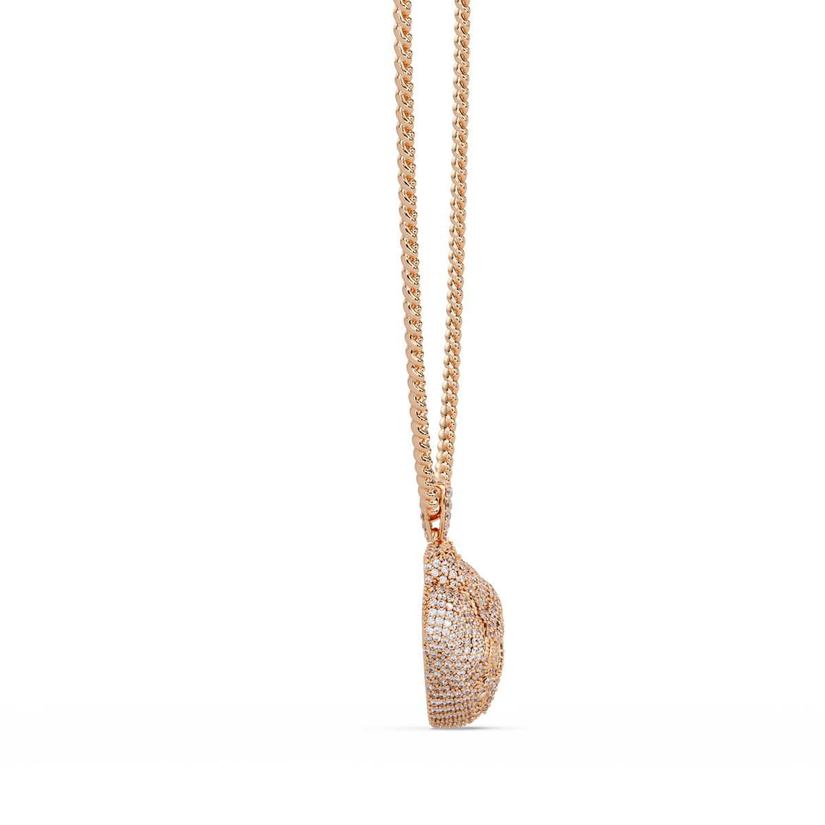 Iced Broken Heart Skull Lab Diamond Pendant Necklace - HIGHCARAT DIAMONDS