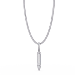 Iced Bullet Lab Grown Diamond Pendant Necklace - HIGHCARAT DIAMONDS
