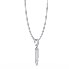 Iced Bullet Lab Grown Diamond Pendant Necklace - HIGHCARAT DIAMONDS