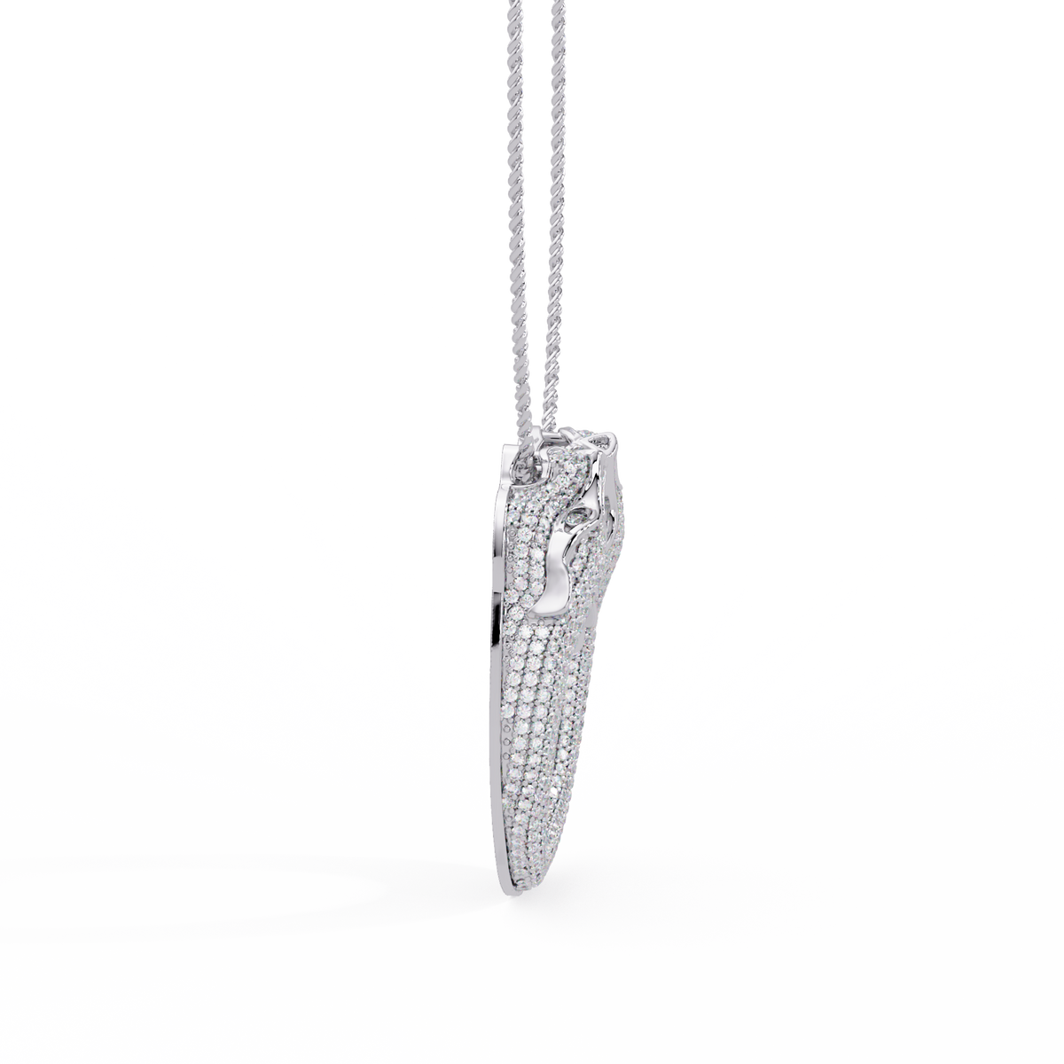 Iced Double Panther Head Lab grown Diamond Pendant - HIGHCARAT DIAMONDS