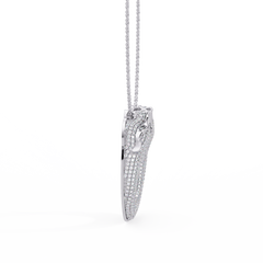 Iced Double Panther Head Lab grown Diamond Pendant - HIGHCARAT DIAMONDS