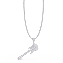 Iced Electric Guitar Lab Grown Diamond Pendant Necklace - HIGHCARAT DIAMONDS