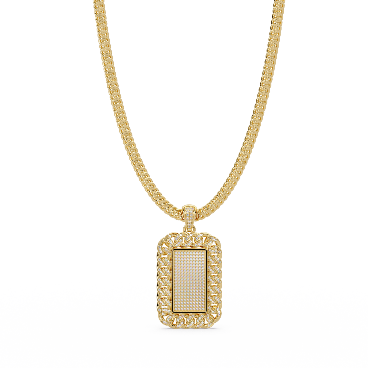Iced Frame Lab grown Diamond Hip hop Pendant Necklace - HIGHCARAT DIAMONDS