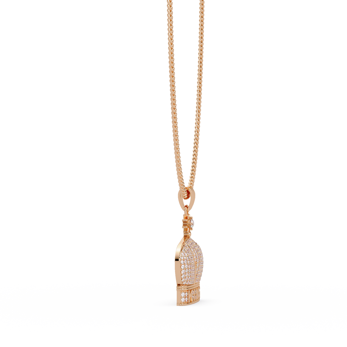 Iced Gold Crown King Lab Grown Diamond Pendant Necklace - HIGHCARAT DIAMONDS