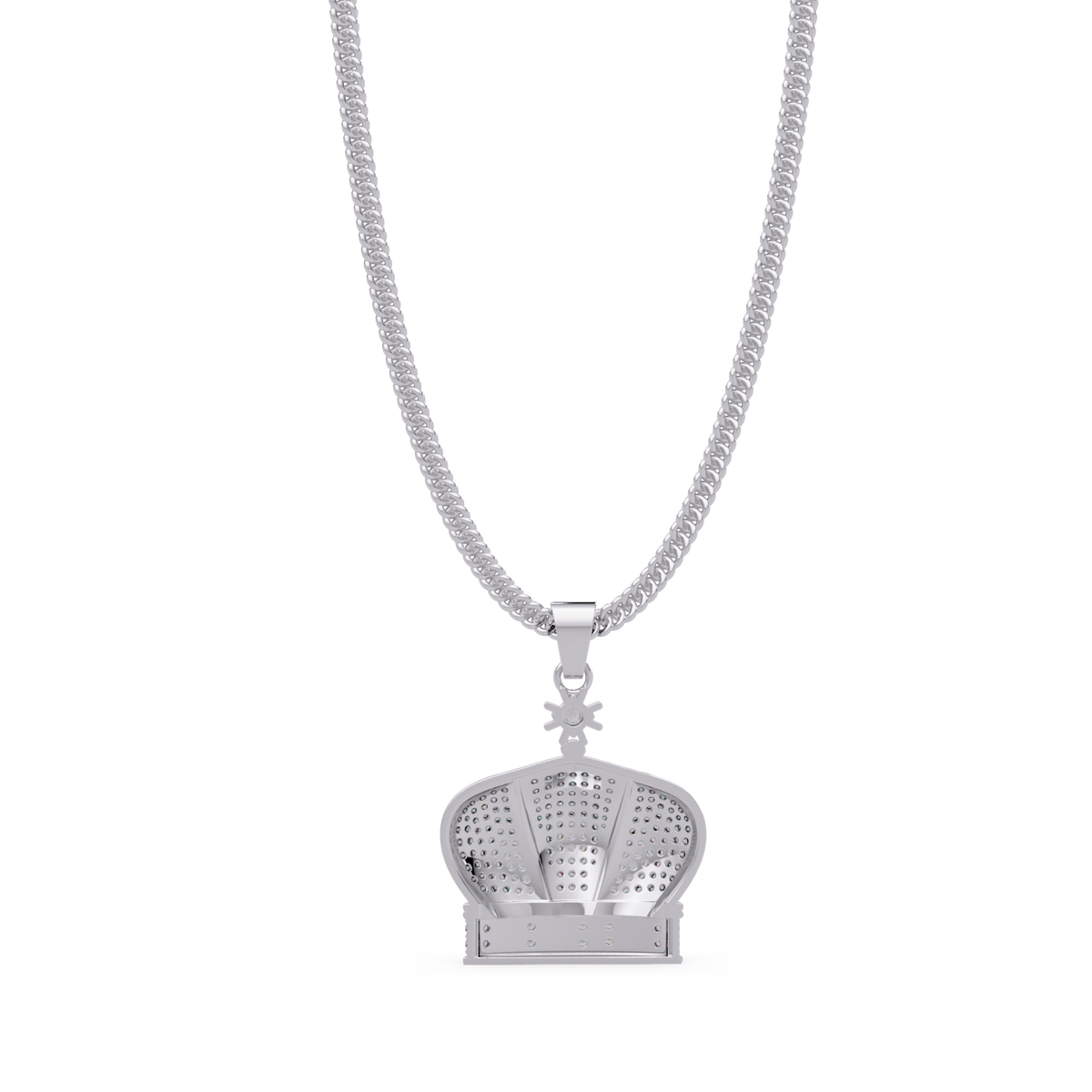 Iced Gold Crown King Lab Grown Diamond Pendant Necklace - HIGHCARAT DIAMONDS