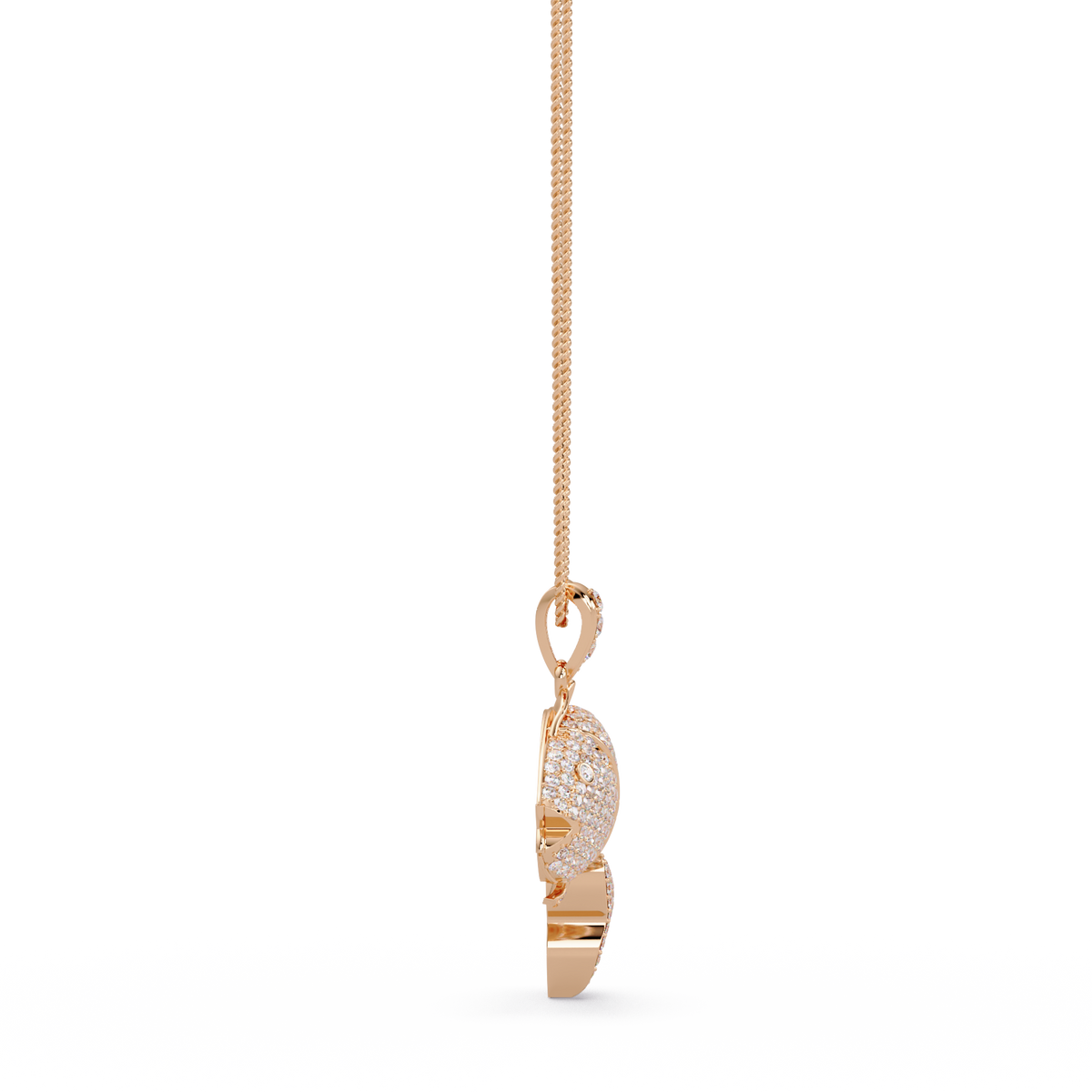 Iced Gold Fish Lab grown Diamond Pendant Necklace - HIGHCARAT DIAMONDS