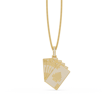 Iced Out Playing Cards Lab grown Diamond Pendant Necklace - HIGHCARAT DIAMONDS
