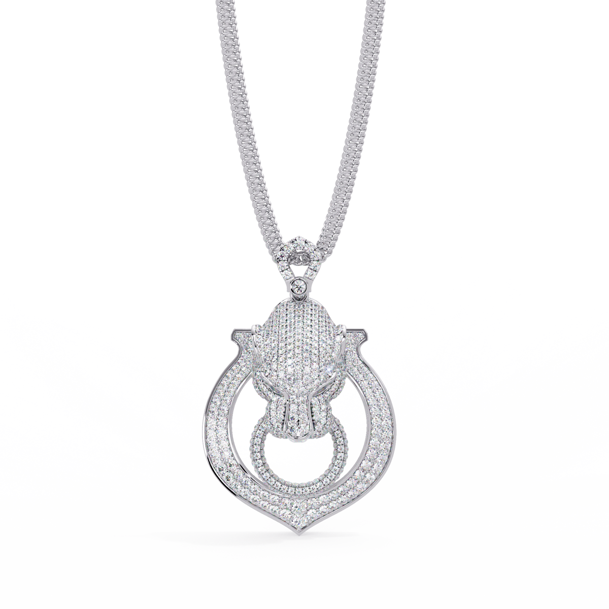 Iced Panther Drop Frame Lab Grown Diamond Pendant - HIGHCARAT DIAMONDS