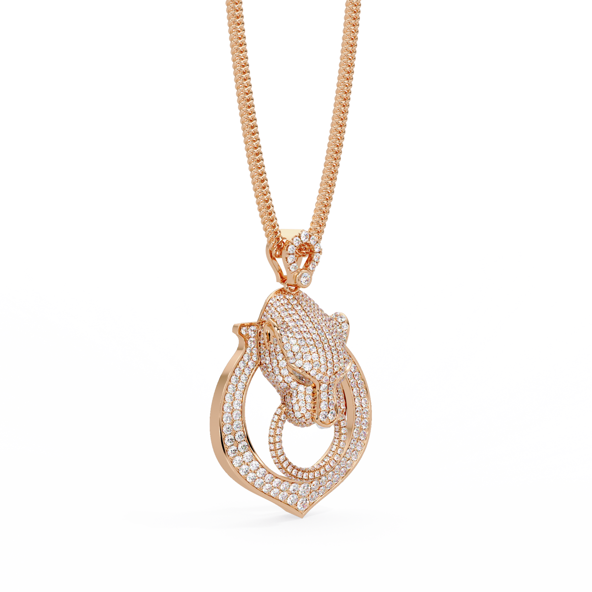Iced Panther Drop Frame Lab Grown Diamond Pendant - HIGHCARAT DIAMONDS