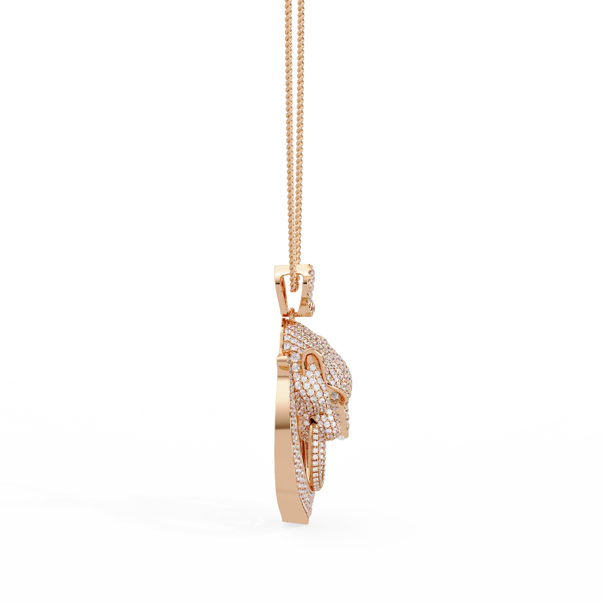 Iced Panther Drop Frame Lab Grown Diamond Pendant - HIGHCARAT DIAMONDS