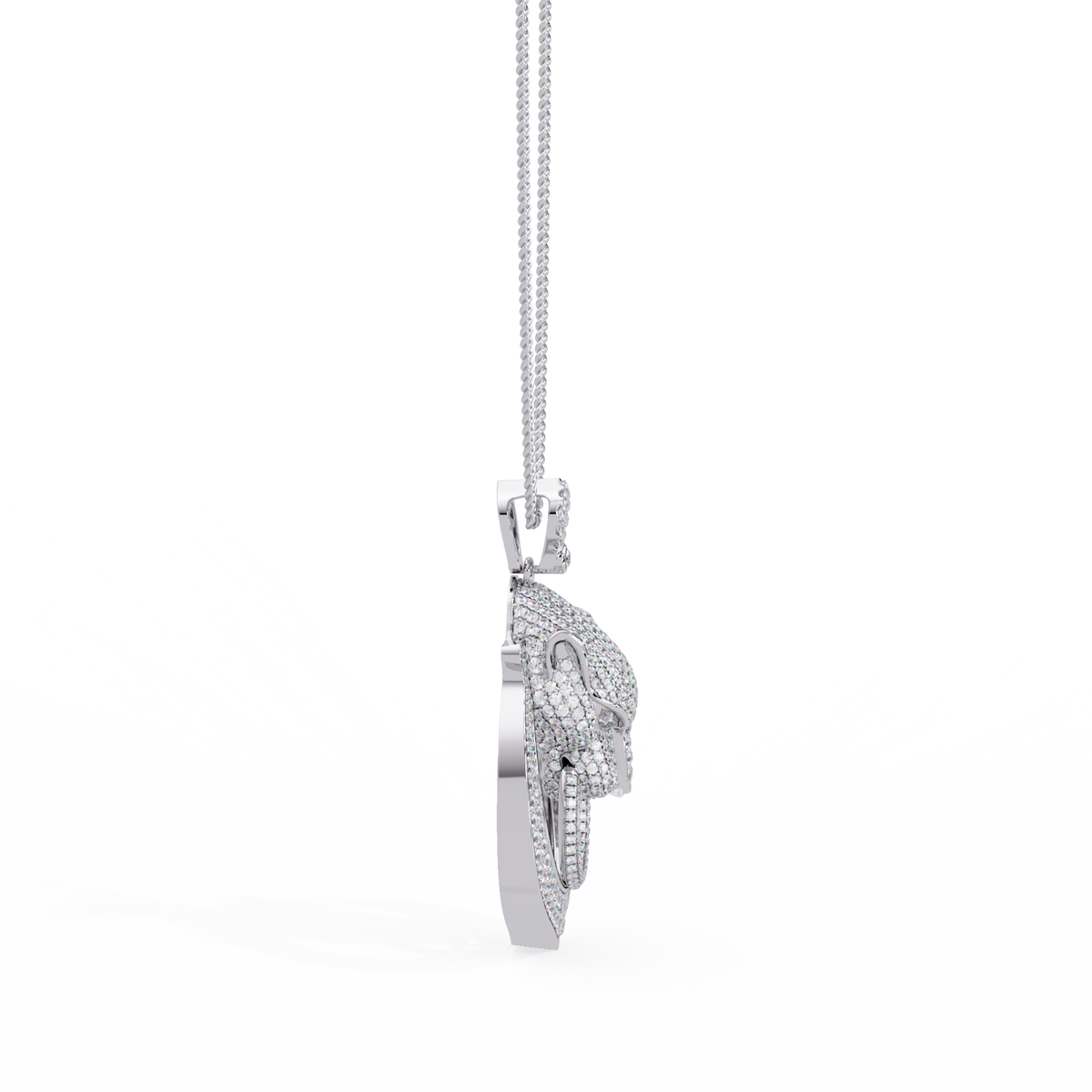 Iced Panther Drop Frame Lab Grown Diamond Pendant - HIGHCARAT DIAMONDS