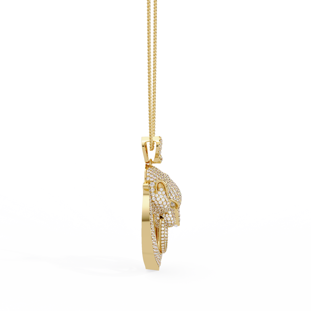 Iced Panther Drop Frame Lab Grown Diamond Pendant - HIGHCARAT DIAMONDS