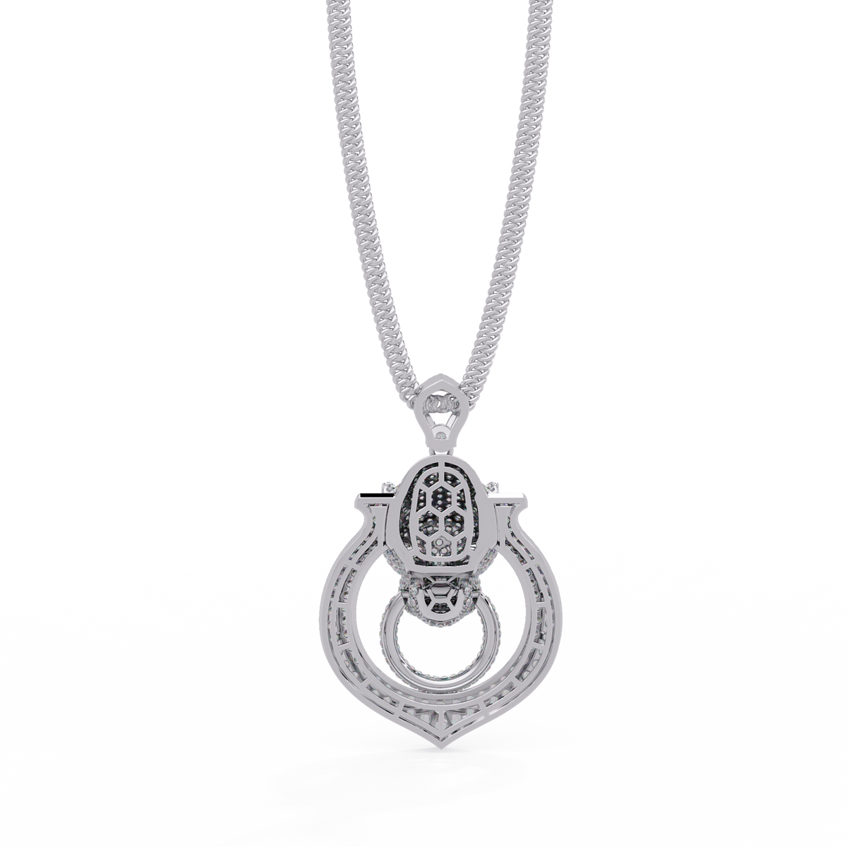 Iced Panther Drop Frame Lab Grown Diamond Pendant - HIGHCARAT DIAMONDS
