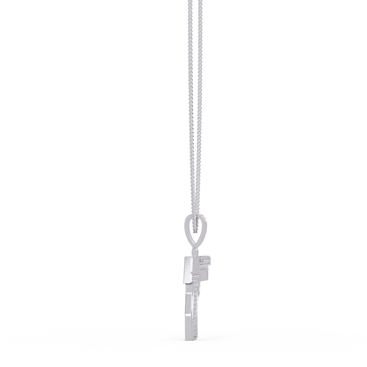 Iced Pistol Lab Grown Diamond Pendant Necklace - HIGHCARAT DIAMONDS
